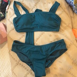 Small teal swim suit